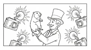 coloriage Jour de la Marmotte à imprimer gratuitement