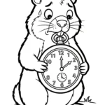 coloriage Jour de la Marmotte et apprentissage