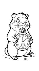 coloriage Jour de la Marmotte et apprentissage