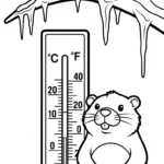 coloriage Jour de la Marmotte gratuit a imprimer