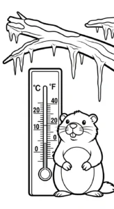 coloriage Jour de la Marmotte gratuit a imprimer