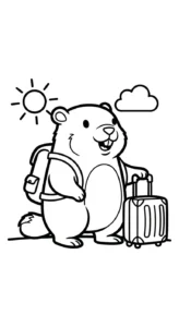 coloriage Jour de la Marmotte gratuit pour enfants