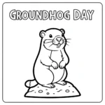 coloriage Jour de la Marmotte a imprimer pour enfant de 4 ans