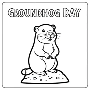 coloriage Jour de la Marmotte a imprimer pour enfant de 4 ans