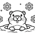 coloriage Jour de la Marmotte pour enfant