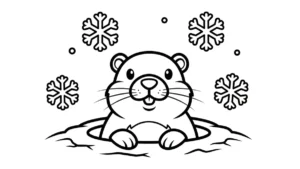 coloriage Jour de la Marmotte pour enfant