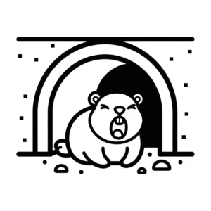 coloriage Jour de la Marmotte pour enfant de 3 ans