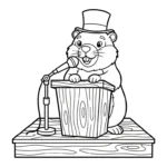 coloriage Jour de la Marmotte pour primaire