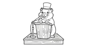 coloriage Jour de la Marmotte pour primaire
