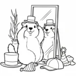 coloriage Jour de la Marmotte pour primaire