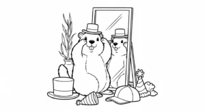 coloriage Jour de la Marmotte pour primaire
