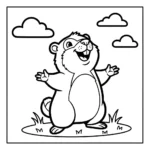 coloriage Jour de la Marmotte gratuit a imprimer