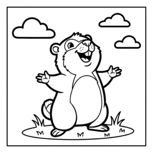 coloriage Jour de la Marmotte gratuit a imprimer