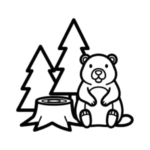 coloriage Jour de la Marmotte gratuit pour enfants