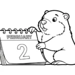 coloriage Jour de la Marmotte à imprimer