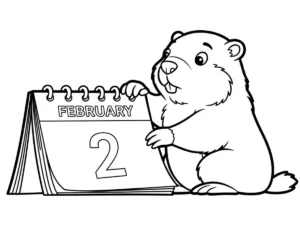 coloriage Jour de la Marmotte à imprimer