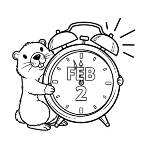 coloriage Jour de la Marmotte gratuit en ligne