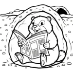 coloriage Jour de la Marmotte de pour enfants