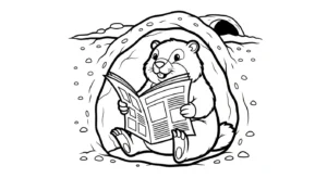 coloriage Jour de la Marmotte de pour enfants