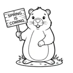 imprimer coloriage Jour de la Marmotte pour enfant