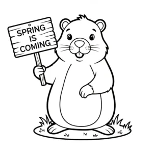 imprimer coloriage Jour de la Marmotte pour enfant