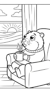 coloriage Jour de la Marmotte a colorier en ligne gratuitement