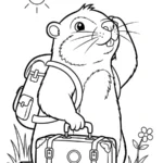 coloriage Jour de la Marmotte pour enfant de 4 ans