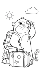coloriage Jour de la Marmotte pour enfant de 4 ans