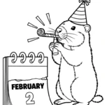 coloriage Jour de la Marmotte à imprimer pdf gratuit