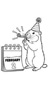 coloriage Jour de la Marmotte à imprimer pdf gratuit