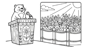 coloriage Jour de la Marmotte à imprimer pour enfant de 7 ans