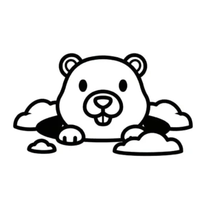 coloriage Jour de la Marmotte à imprimer pour enfants