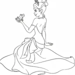 coloriage La Princesse et la Grenouille pour enfant de 4 ans