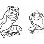 coloriage La Princesse et la Grenouille pour enfant de 8 ans