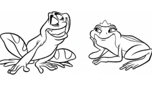 coloriage La Princesse et la Grenouille pour enfant de 8 ans