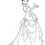 coloriage La Princesse et la Grenouille à imprimer gratuit