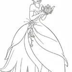 imprimer coloriage La Princesse et la Grenouille pour enfant