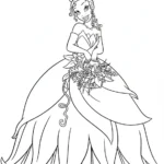 coloriage La Princesse et la Grenouille pour enfant de 8 ans