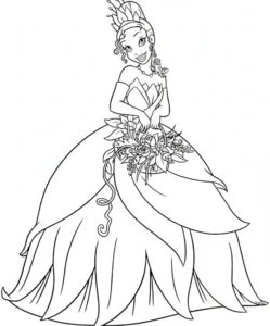coloriage La Princesse et la Grenouille pour enfant de 8 ans