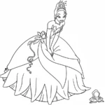 coloriage La Princesse et la Grenouille et decoupage a imprimer gratuit
