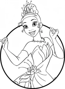 coloriage La Princesse et la Grenouille pour enfant à imprimer