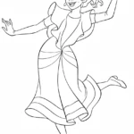 coloriage La Princesse et la Grenouille à imprimer pour enfant de 4 ans