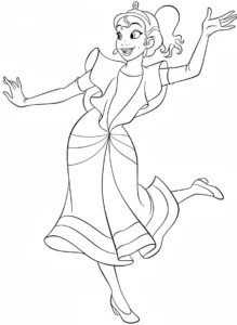 coloriage La Princesse et la Grenouille à imprimer pour enfant de 4 ans