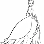 coloriage La Princesse et la Grenouille a imprimer pour enfant de 4 ans