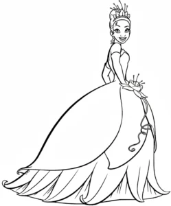 coloriage La Princesse et la Grenouille a imprimer pour enfant de 4 ans