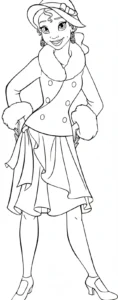 coloriage La Princesse et la Grenouille à imprimer pour enfant de 2 ans