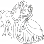 coloriage La Princesse et la Grenouille à imprimer