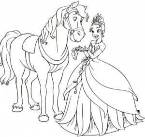 coloriage La Princesse et la Grenouille à imprimer