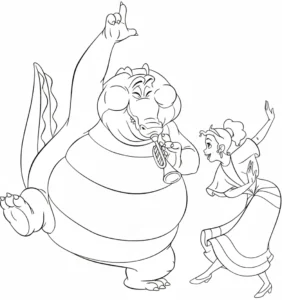 coloriage La Princesse et la Grenouille à imprimer pdf gratuit