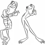 coloriage La Princesse et la Grenouille à imprimer pour enfant de 3 ans